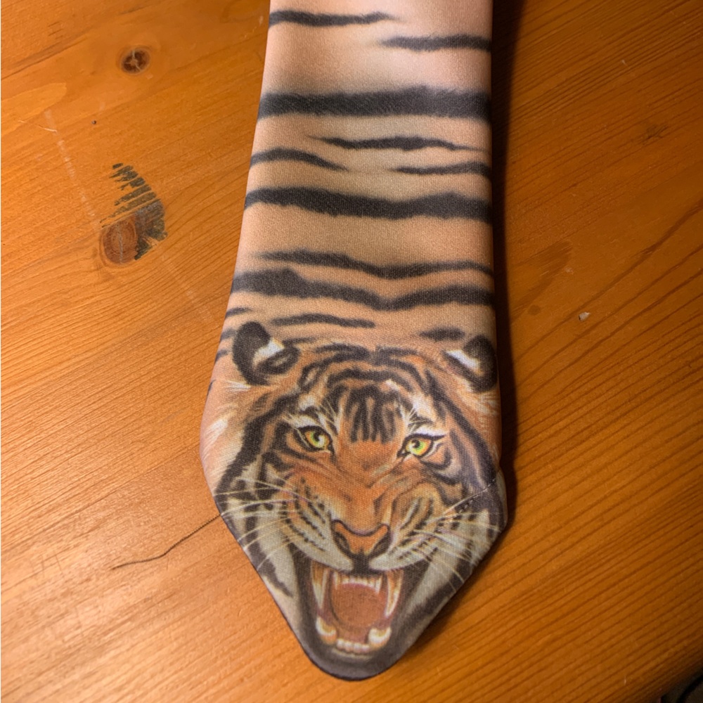 Tiger motif tie by Primitive Instincts.